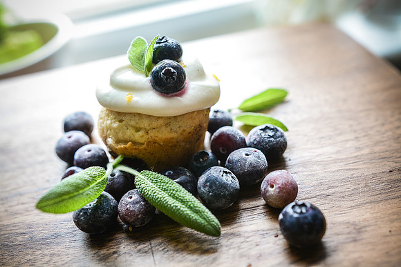 Lemon Blueberry Muffins with Cream Cheese topping | Food Styling and Photography Ashley Halas Photography Hamilton New Jersey