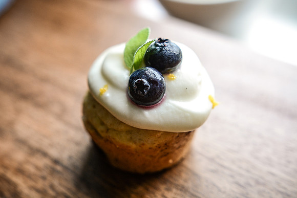 Lemon Blueberry Muffins with Cream Cheese topping | Food Styling and Photography Ashley Halas Photography Hamilton New Jersey